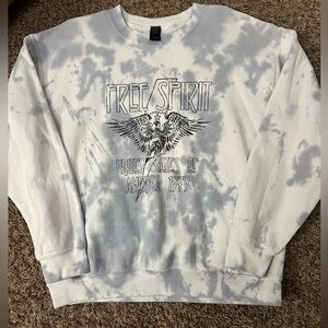Free spirit, tie-dye crewneck sweater